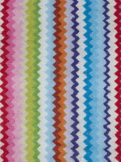 2 Piece Set of Zig Zag Cotton Terry Riverbero Bath Towels