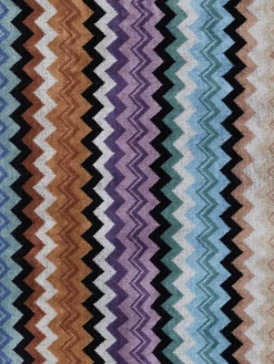Adam chevron cotton terry hooded bathrobe
