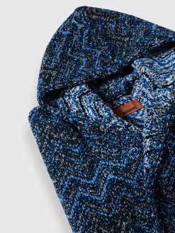 Azul cotton terry chevron bathrobe