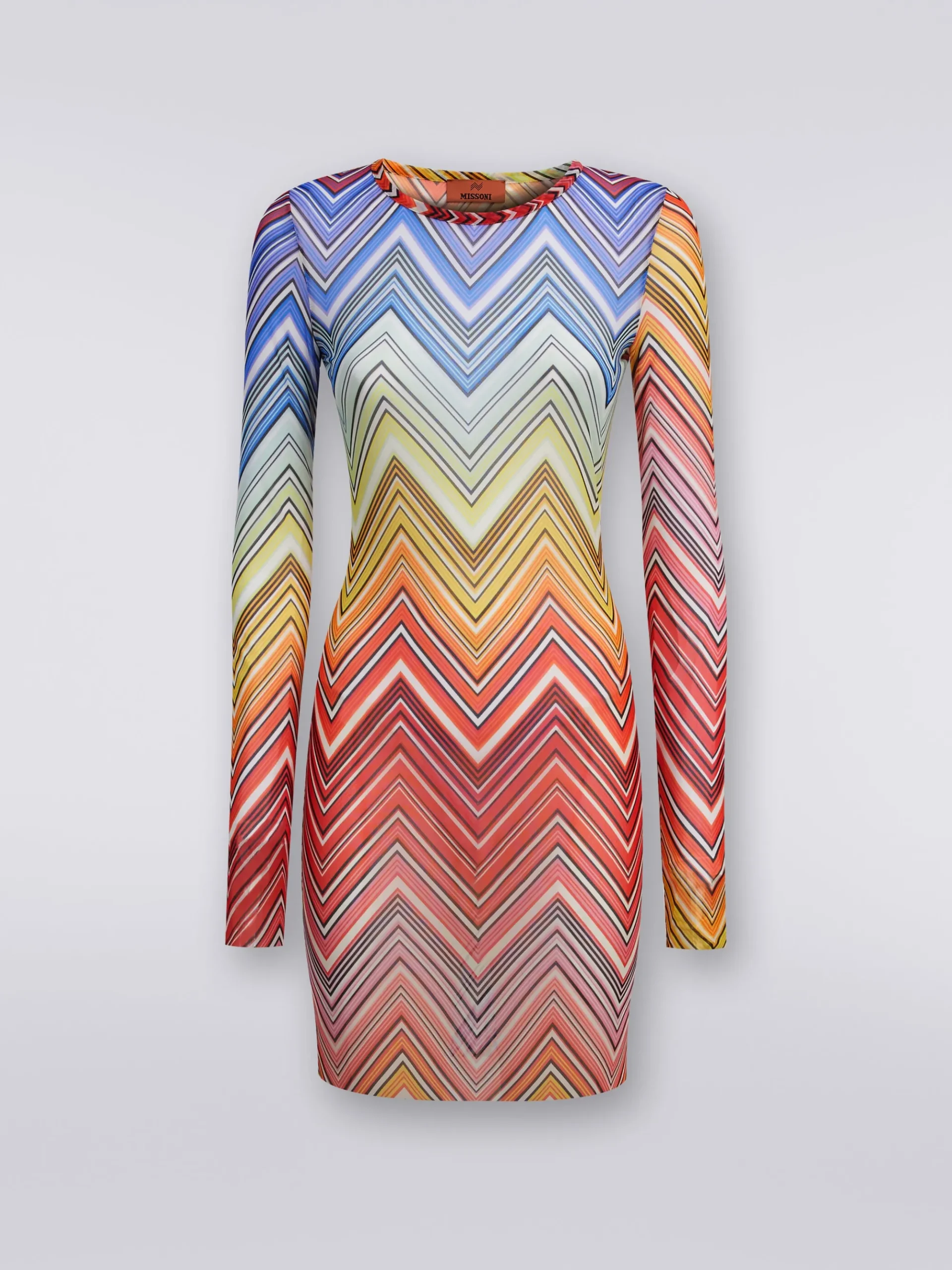 Beach dress in zigzag print tulle