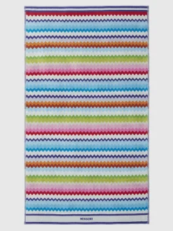Beach towel 100x180 cm Riverbero in zig zag cotton terry