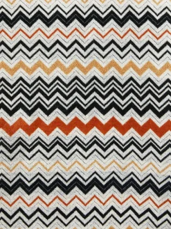 Bernard bathrobe in cotton terry with zigzag pattern