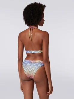 Biking in zigzag print fabric