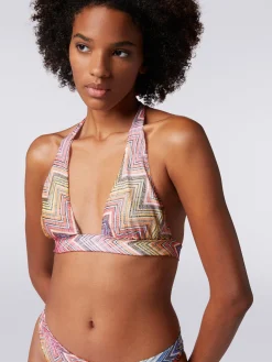 Biking in zigzag print fabric