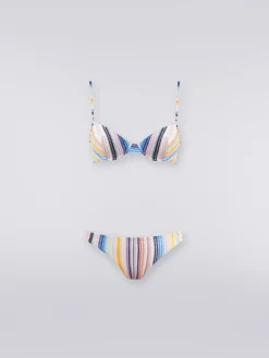 Bikini in striped viscose knit