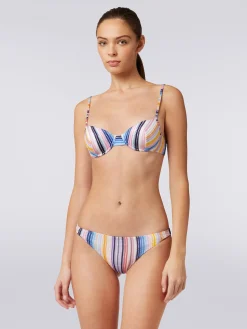 Bikini in striped viscose knit