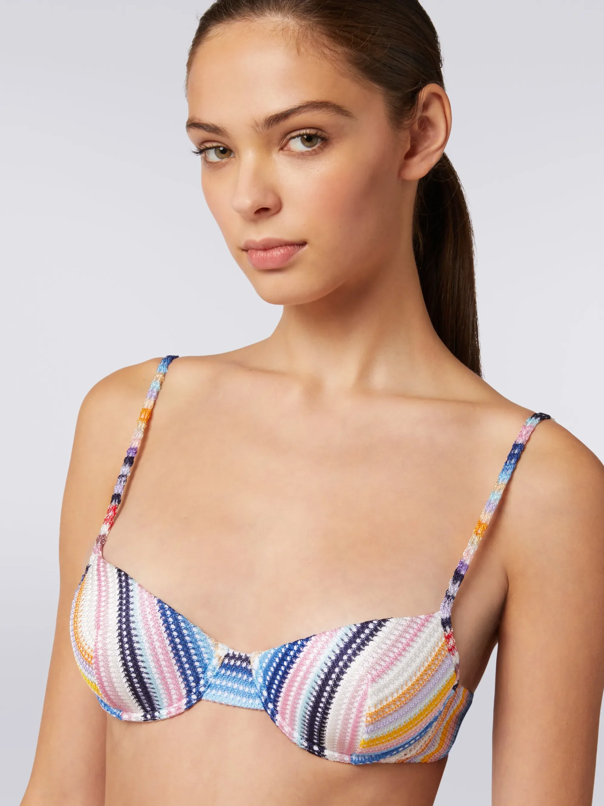 Bikini in striped viscose knit