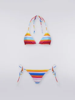 Bikini in zigzag print stretch nylon