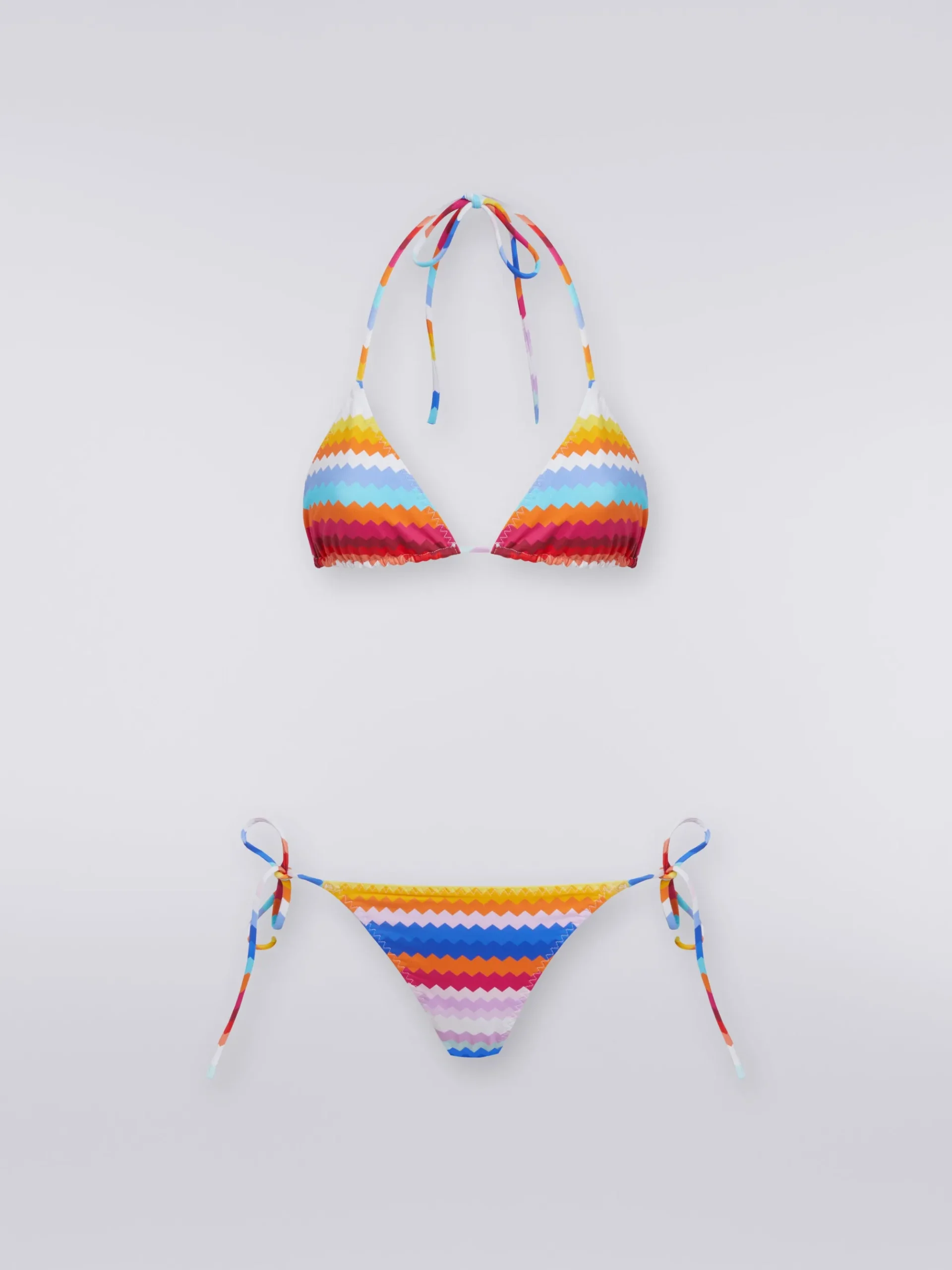 Bikini in zigzag print stretch nylon