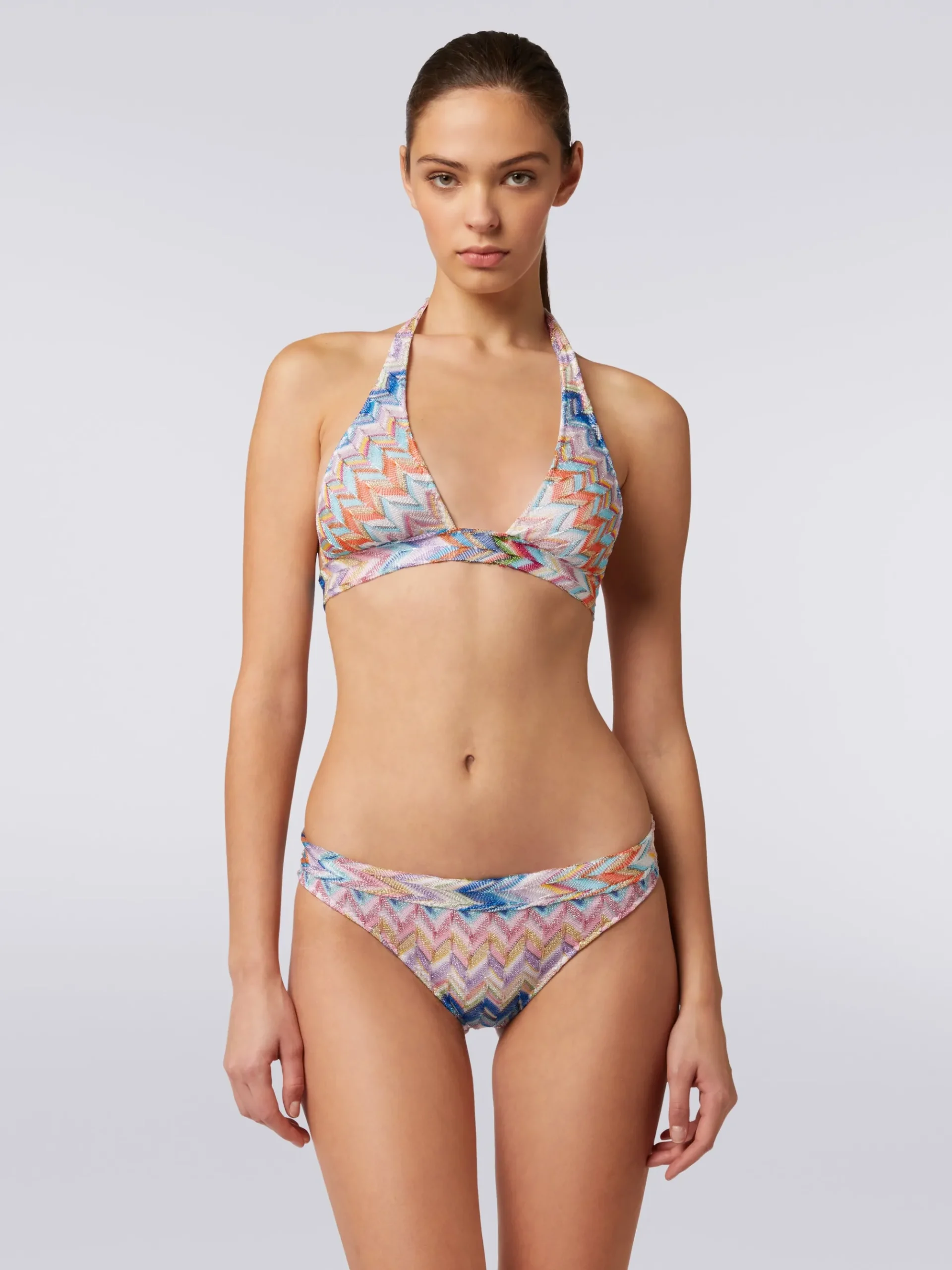 Bikini in zigzag viscose with lurex