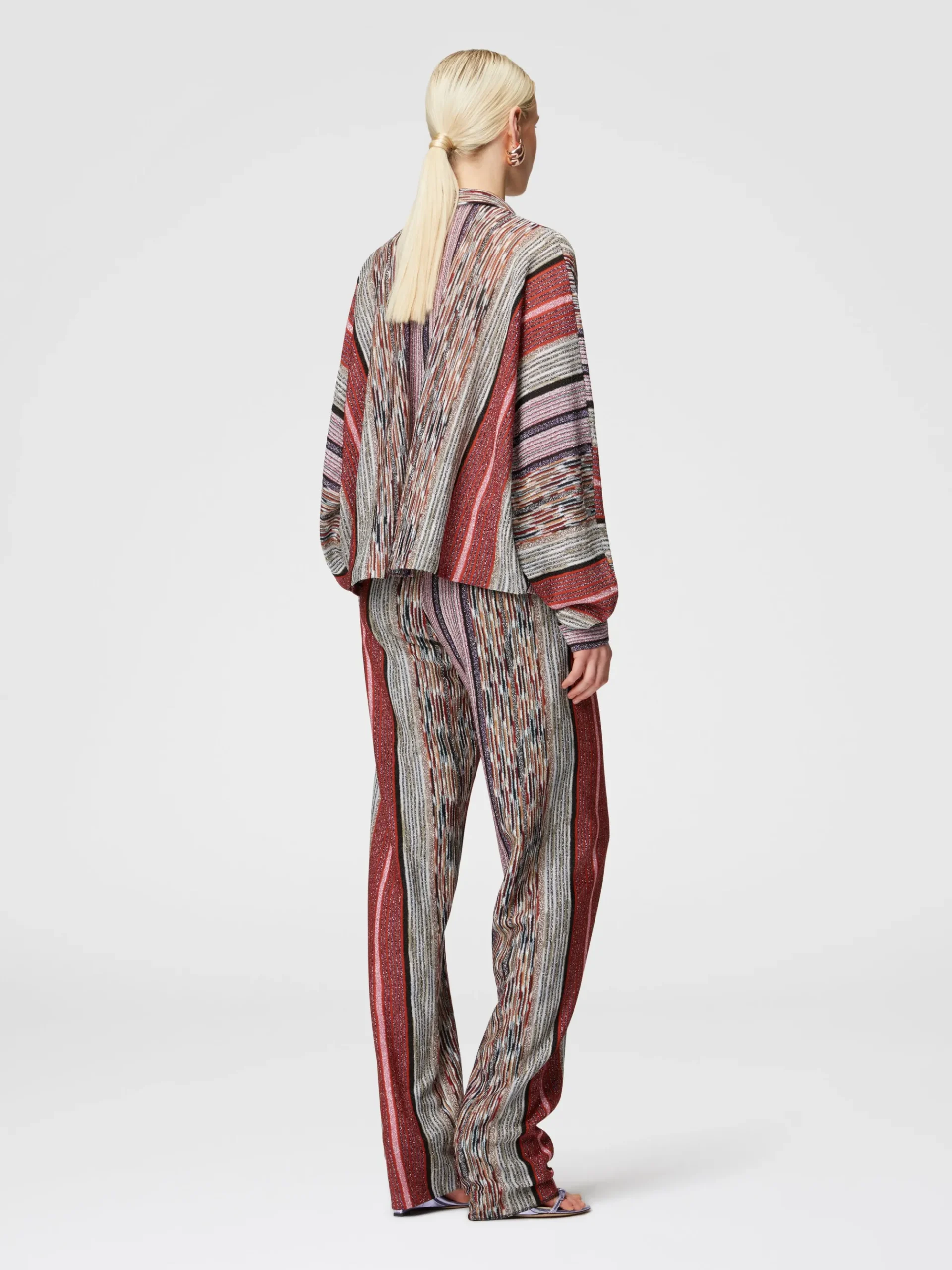 Blouse with lamé viscose scarf collar