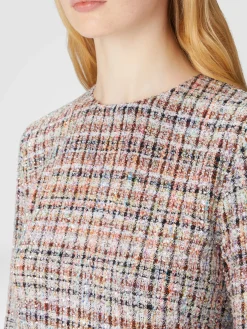 Bouclé checkered mini-dress with sequins