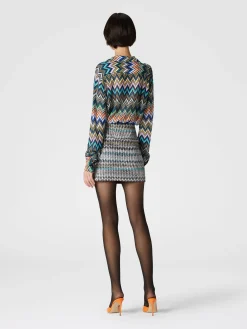Bowling-cut shirt in zig zag viscose