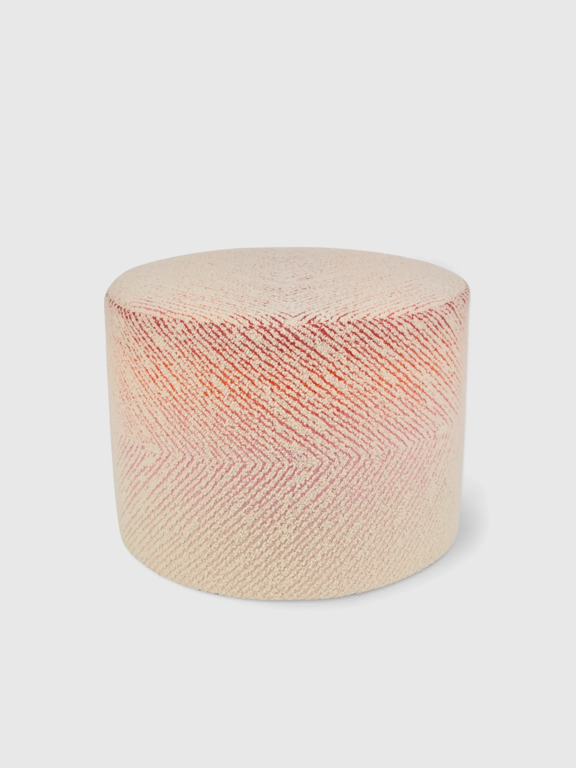 Brouges 40x30 cm chevron cylindrical pouffe with bouclé details