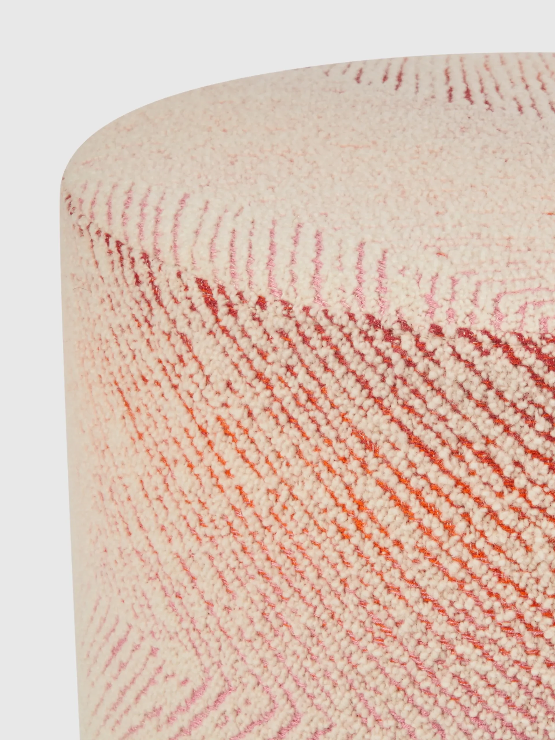 Brouges 40x30 cm chevron cylindrical pouffe with bouclé details