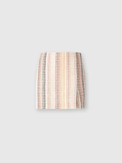 Caperdoni motif cotton blend mini skirt with slit