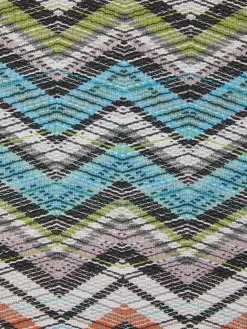 Carioca 40x40x40 cm cubic pouffe in cotton blend with chevron pattern