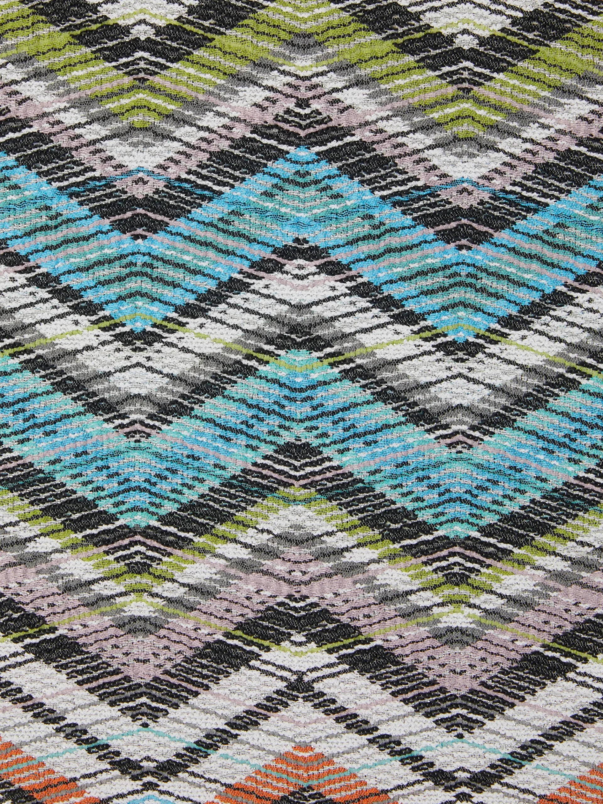 Carioca 40x40x40 cm cubic pouffe in cotton blend with chevron pattern