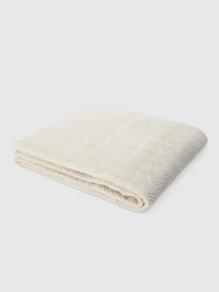 Chalk 150x100 cm beach towel in zigzag cotton terry cloth