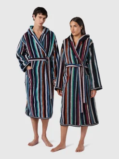 Chandler cotton terry bathrobe with lurex