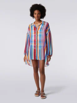 Chemisier blouse in zigzag print silk and cotton