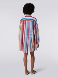 Chemisier blouse in zigzag print silk and cotton