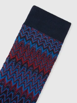 Chevron cotton blend socks
