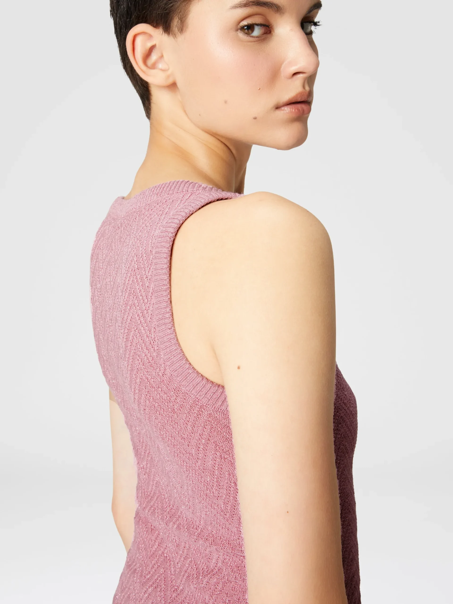 Chevron jacquard tank top