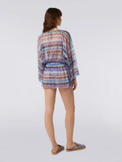 Chevron viscose tulle cover up shorts