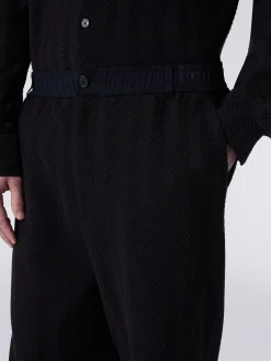 Classic cotton and viscose zigzag trousers