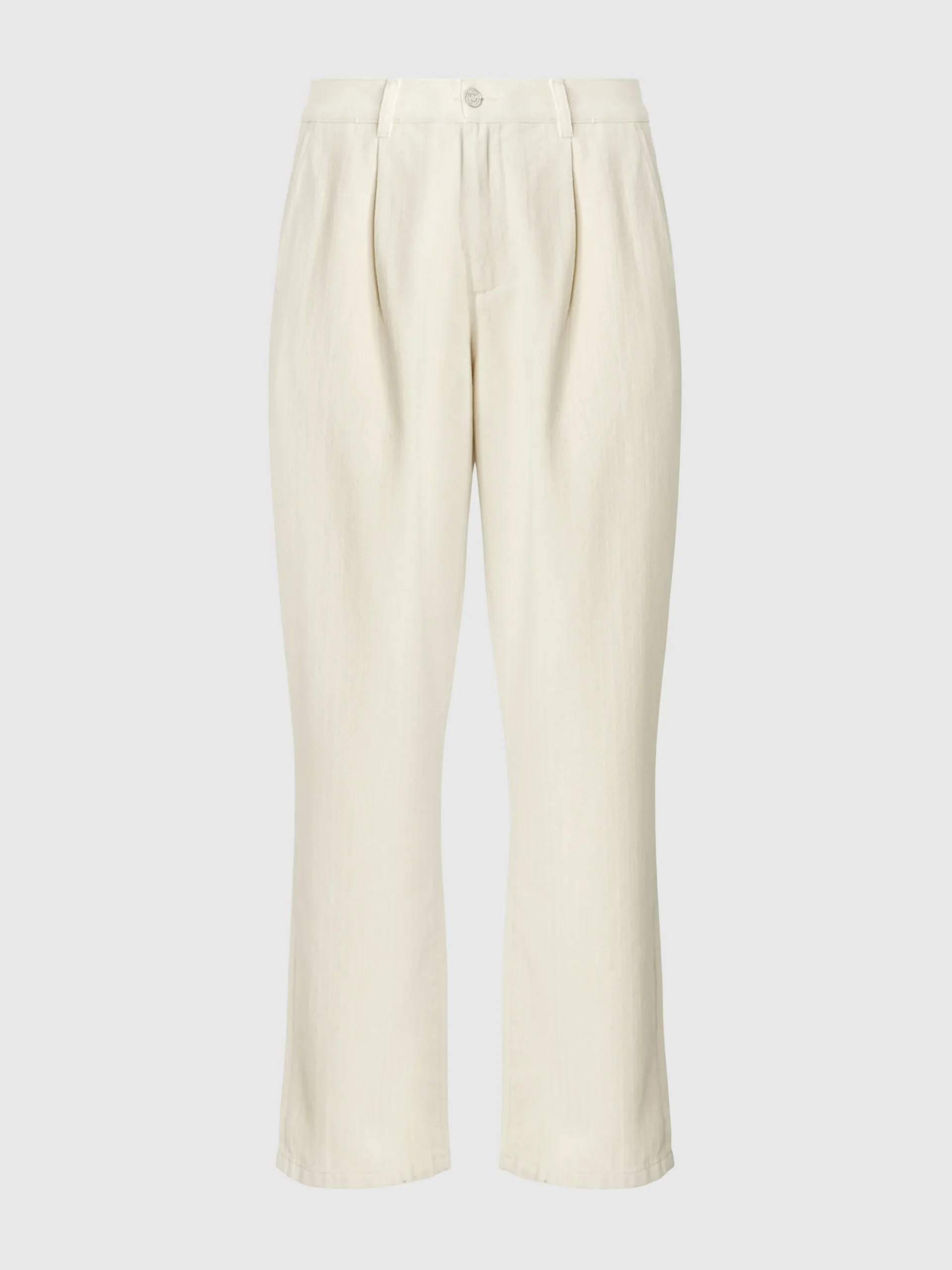 Classic denim trousers with chevron knit inserts