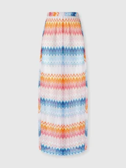 Classic trousers in a viscose blend zig zag lamé