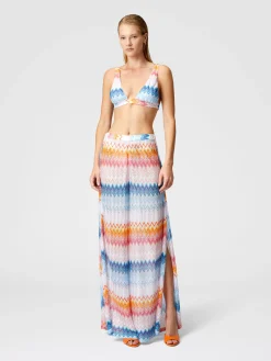 Classic trousers in a viscose blend zig zag lamé