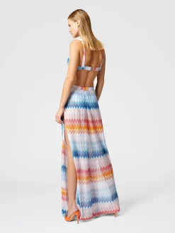 Classic trousers in a viscose blend zig zag lamé