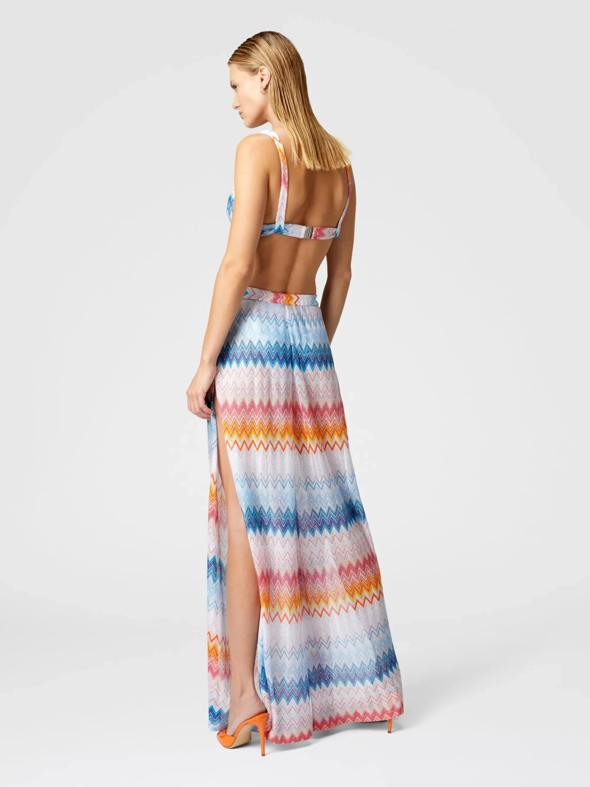 Classic trousers in a viscose blend zig zag lamé