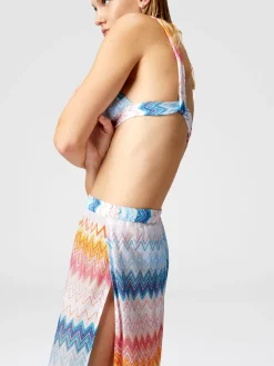 Classic trousers in a viscose blend zig zag lamé