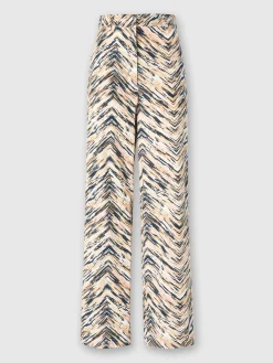 Classic trousers in animal print zig zag cotton