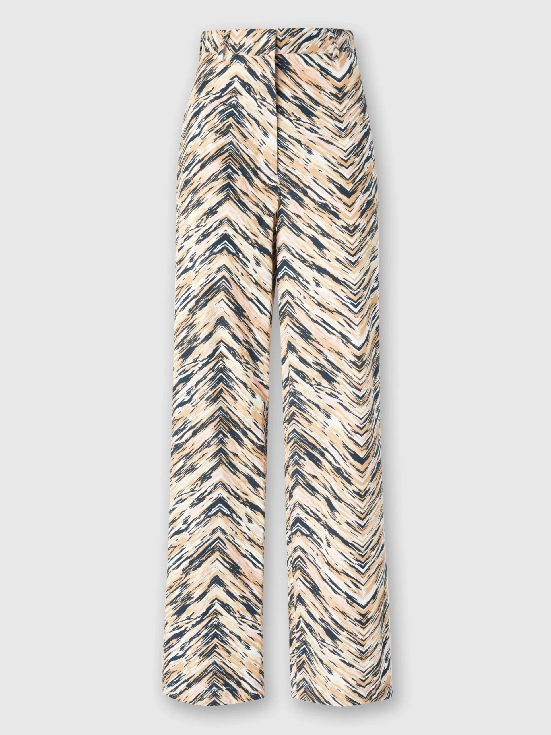 Classic trousers in animal print zig zag cotton