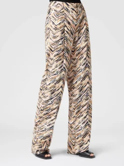 Classic trousers in animal print zig zag cotton