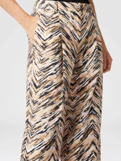 Classic trousers in animal print zig zag cotton