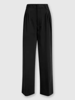 Classic viscose trousers with chevron insert