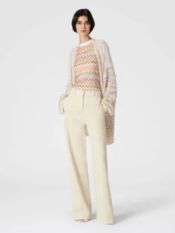 Classic zigzag cotton and viscose trousers