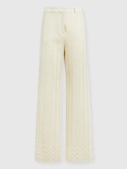 Classic zigzag cotton and viscose trousers