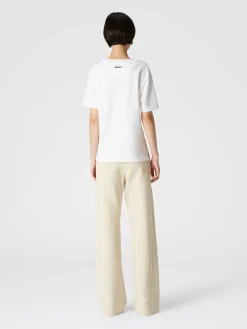 Classic zigzag cotton and viscose trousers