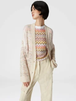 Classic zigzag cotton and viscose trousers