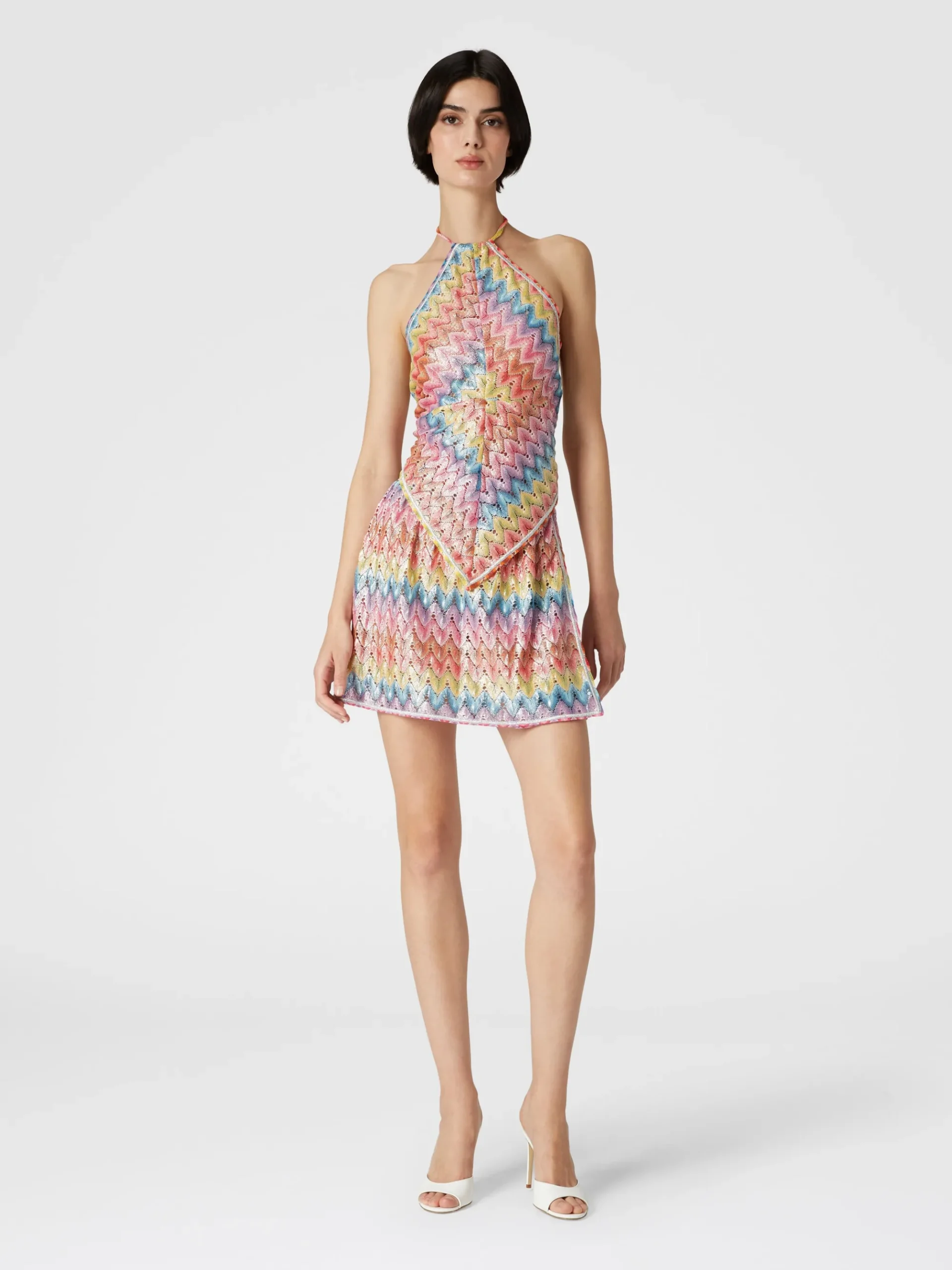 Coated cotton-blend lace handkerchief top