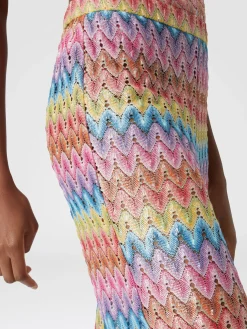 Coated cotton-blend lace trousers