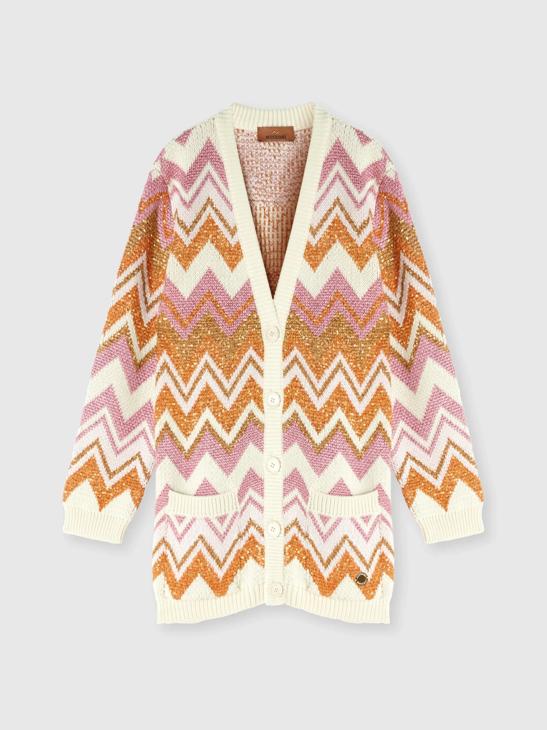 Cotton and cashmere lamé blend cardigan