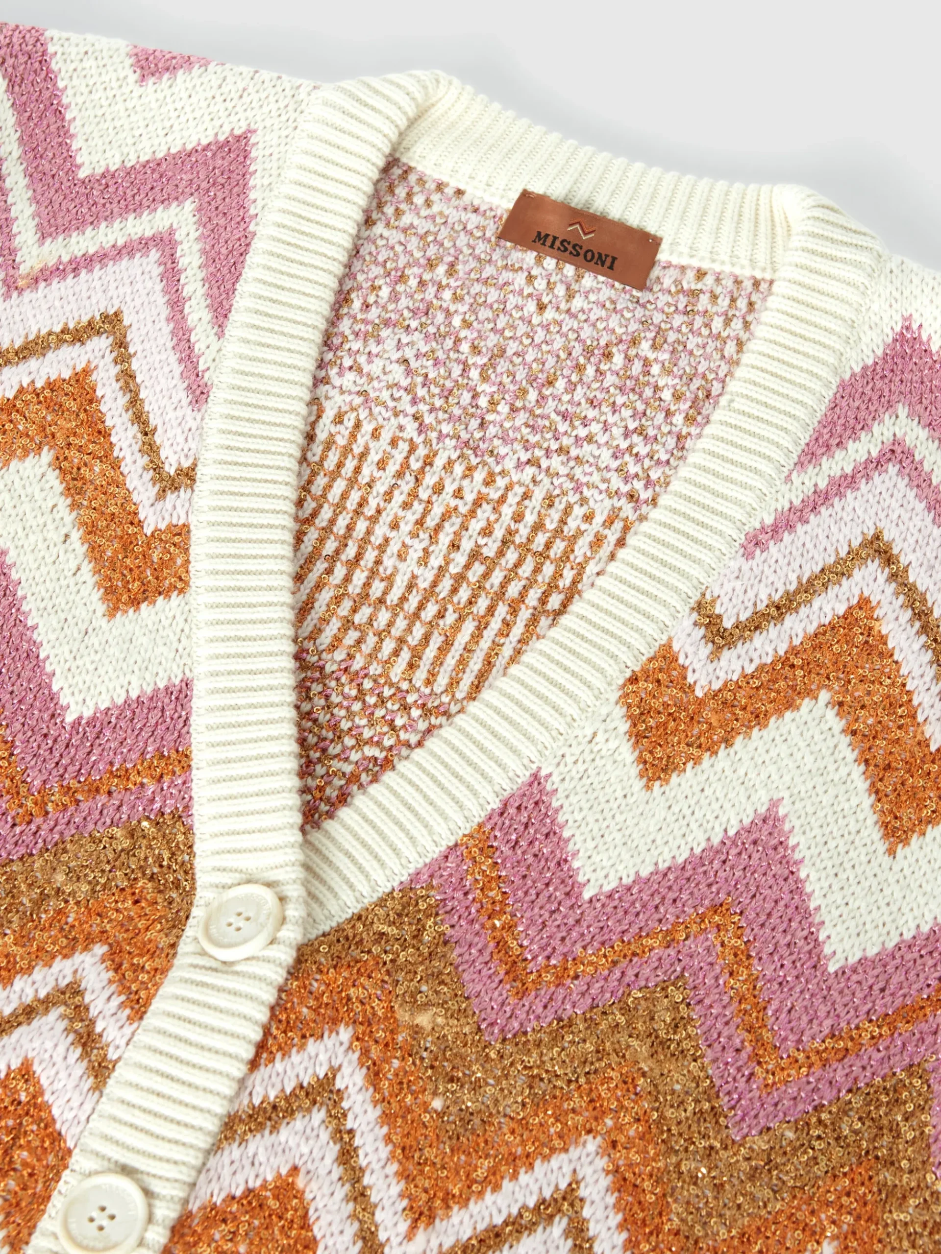 Cotton and cashmere lamé blend cardigan