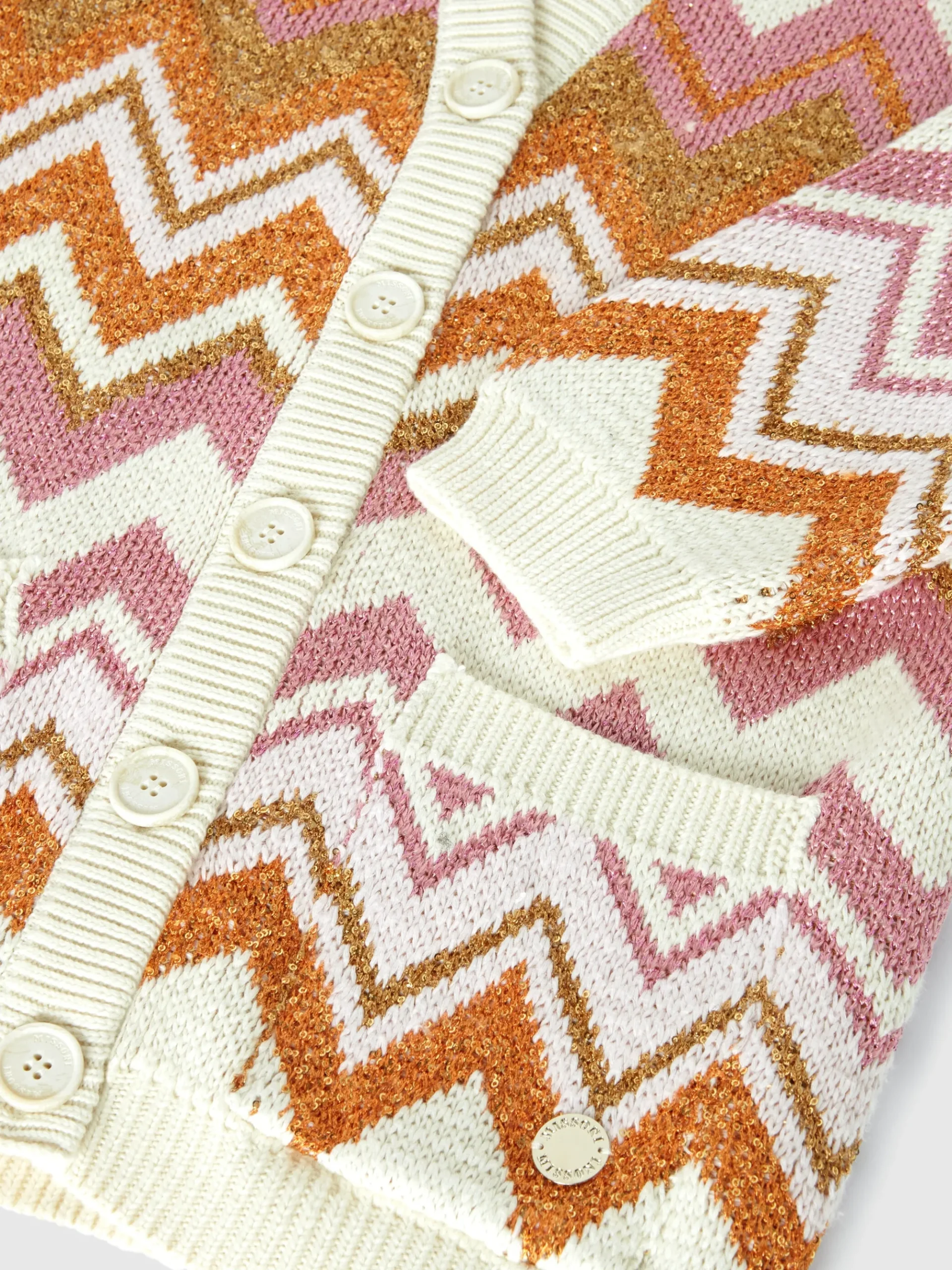 Cotton and cashmere lamé blend cardigan